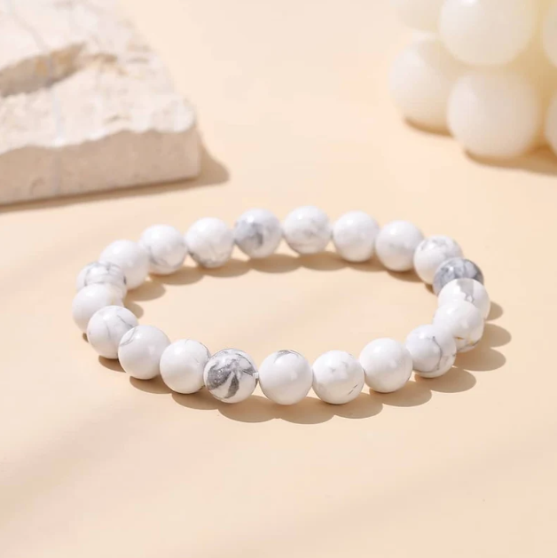 Natural White Howlite Bracelet