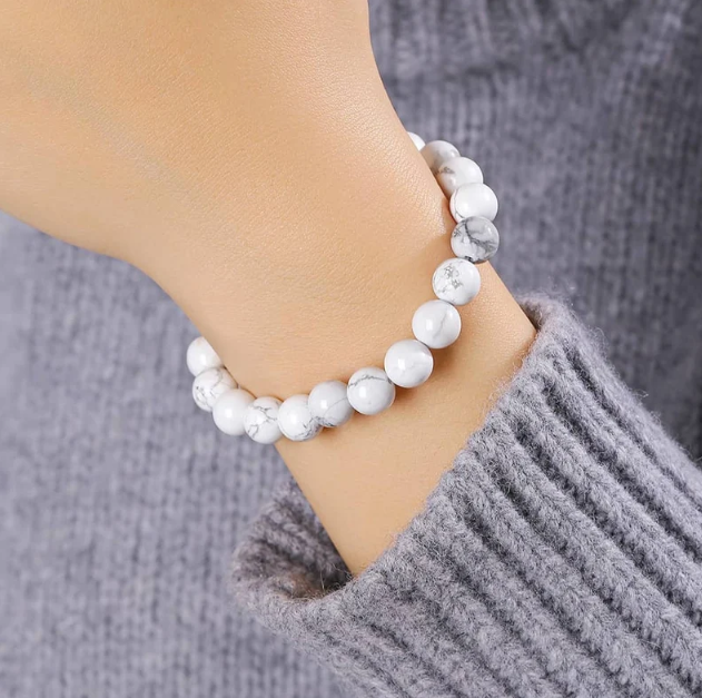 Natural White Howlite Bracelet